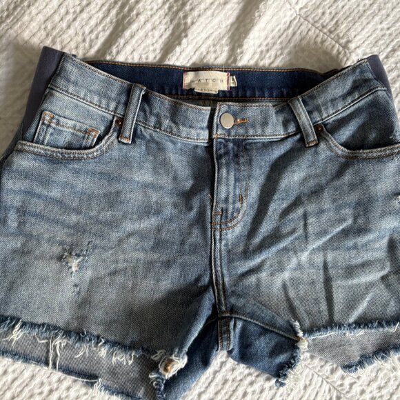 HATCH Cut Off Denim Maternity Shorts - Picture 2 of 5